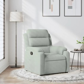 Poltrona Reclinabile Grigio Chiaro İn Velluto /