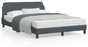 Giroletto Senza Materasso Grigio Scuro 140x200 Cm Velluto /