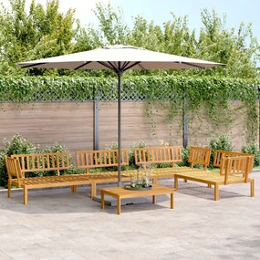 Set divano pallet da giardino 5 pz in legno massello di acacia