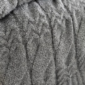 Coperta grigia a maglia 150x200 cm Cable Knit - Bianca