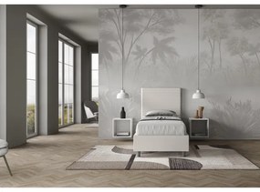 Letto con rete imbottito 80x200 similpelle bianco Focus