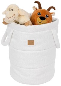 Cesta per giochi da bambino bianca in tessuto ø 39x50 cm – Meowbaby