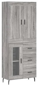 Credenza grigio sonoma 69,5x34x180 cm in legno multistrato