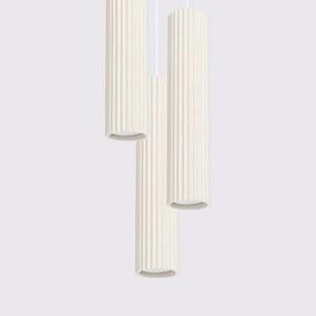 Sollux SL.1595 - Lampadario a sospensione con filo KARBON 3xGU10/10W/230V color crema