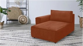 Modulo divano in velluto a coste color mattone, angolo sinistro Nihad modular - Bobochic Paris