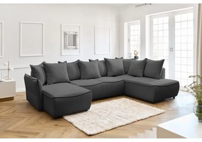 Divano letto angolare grigio scuro (angolo destro) Leon - Bobochic Paris