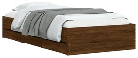 Giroletto cassetti rovere marrone 90x200 cm legno multistrato