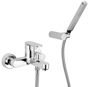 Rubinetto per vasca getto laminare cristallino PLANO per muro cromo HUBER
