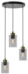 Lampadario a sospensione con filo CHIC 3xE27/60W/230V nero/grigio