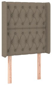 Testiera ad orecchio tortora 83x16x118/128 cm in tessuto
