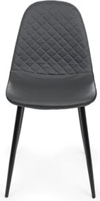 Sedie Da Interno Imbottite In Similpelle Grigio Gambe Nere Amanda PU Bizzotto - 4 Pz