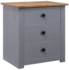 Comodino Grigio 46x40x57 Cm İn Legno Di Pino Panama Range /