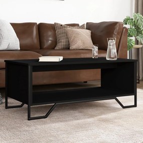Tavolino Da Salotto Nero 100x51x40 Cm İn Legno Multistrato /