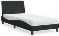 Letto con Materasso Nero 90x190 cm in Velluto 3208630