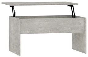 Tavolino grigio cemento 80x50,5x41,5 cm in legno multistrato