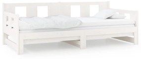 Dormeuse estraibile bianca legno massello di pino 2x(90x200) cm