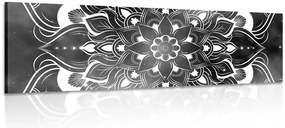 Quadro su tela – Mandala moderna con motivo orientale in bianco e nero