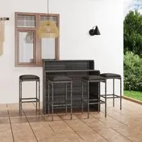 Set Bar da Giardino 5 pz con Cuscini Grigio 3064880