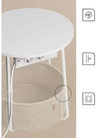 Tavolino con prese elettriche integrate e porte USB NOIRA beige/bianco