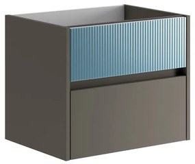 Mobile da bagno sotto lavabo Niwa grigio laccato opaco L 59.5 x H 50 x P 45.5 cm 2 cassetti, lavabo non incluso