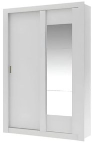 Armadio 2 ante scorrevoli con specchio L.152 cm Bianco - PETTERI