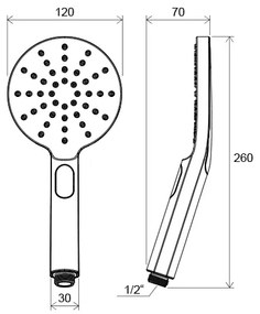 Ravak X07P233 - Doccetta a mano con pulsante FLAT, cromo lucido