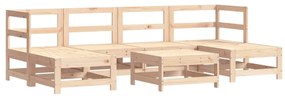 Set divani da giardino 7 pz con cuscini in legno massello