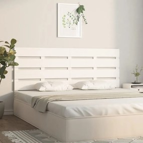 Testiera per letto bianco 150x3x80 cm in legno massello di pino