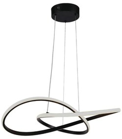 Lampadario LED a Sospensione 20W 2540lm Design Moderno Doppi Anelli Incrociati 500mm Colore Nero 3000K SKU-8012