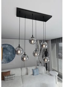 Lampadario a sospensione con filo COSMO 6xE14/10W/230V nero/grigio