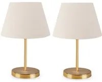 Set 2 lampade da tavolo oro e bianco 37 cm Spring