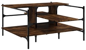 Tavolino salotto rovere fumo 100x100x48,5cm legno multistrato
