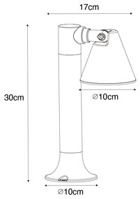 Paletto da esterno moderno nero 30 cm IP44 orientabile - Ciara
