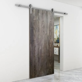 Porta scorrevole Barn Ebano in legno, L 96 x H 215 cm, con binario Country satinato