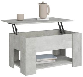 Tavolino da salotto grigio cemento 79x49x41cm legno multistrato