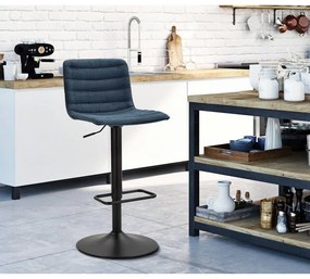 Sgabello da bar regolabile in altezza in nero petrolio (altezza seduta 61 cm) Malia - Mauro Ferretti