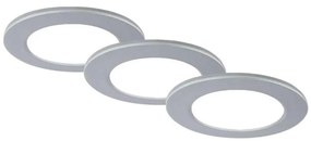 Brilo - SET 3x Lampada LED da incasso per bagni LED/4W/230V IP44 argento