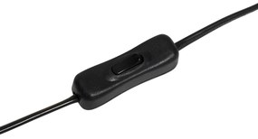 Lampada da tavolo di design con paralume in tessuto nero grigio chiaro 35 cm - Alisia