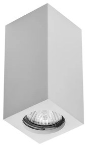 Plafoniera Quadrata 70x70x140mm in Gesso Pitturabile GU10 e GU5.3 Base GU10