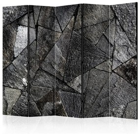 Paravento separè Pavement tiles (grey) II (5 pezzi) - sfondo scuro a triangoli