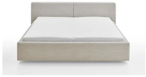 Letto matrimoniale imbottito beige con contenitore con rete inclusa 180x200 cm Cube – Meise Möbel