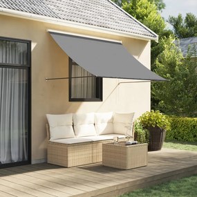 Tenda Da Sole Retrattile Antracite 200x150 Cm Tessuto E Acciaio /