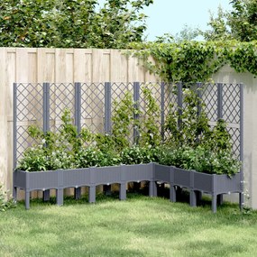 Fioriera Giardino Con Traliccio Grigio Blu 200x160x142 Cm Pp /
