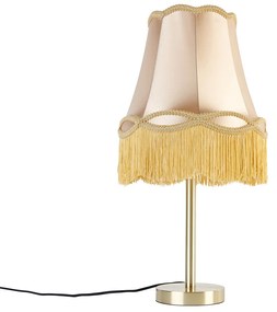 Lampada da tavolo classica ottone con paralume nonna oro 30 cm - Simplo