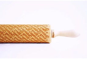 Rullo per pasta in legno a rilievo natalizio con Merry Christmas - Valek