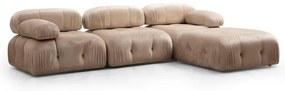 Sgabello in velluto beige Bubble - Artie