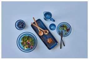 Vassoio vassoio di servizio in ceramica 14x38 cm Gastro Dark Blue/Black – Bitz