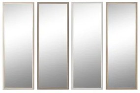 Specchio da parete Home ESPRIT Bianco Marrone Beige Grigio Cristallo polistirene 33 x 3 x 95,5 cm (4 Unità)