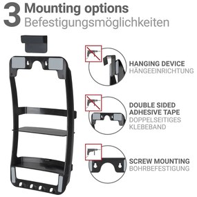 Mensola da bagno da appendere/senza foratura nera in plastica Universal – Wenko