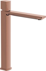 Rubinetto per lavabo getto laminare cristallino Coral rame ramato AQUASANIT